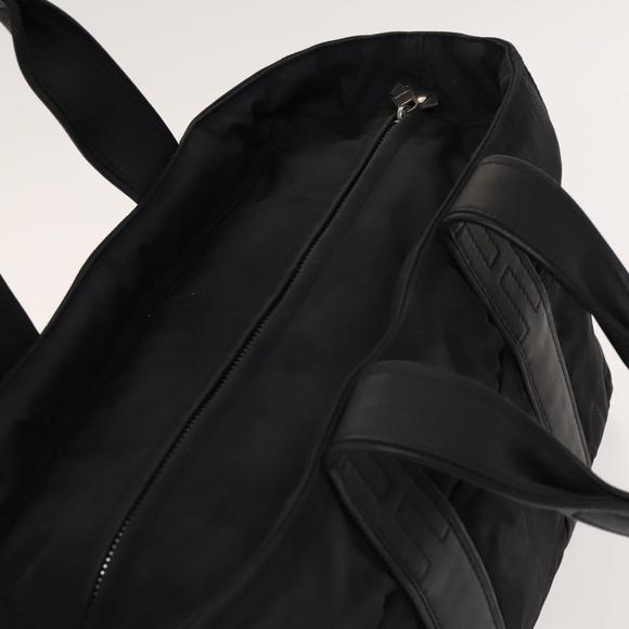 HERMES Acape Luco PM Hand Bag Nylon Black Silver Auth bs28738 - Picture 6 of 16